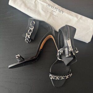 NEW Black Balmain Zip Up Pumps Size 36
